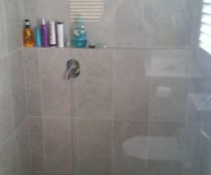 Bathroom renovation - new shower and tile newcastle