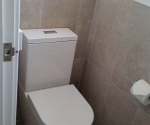 Bathroom renovation - toilet and new tiling newcastle